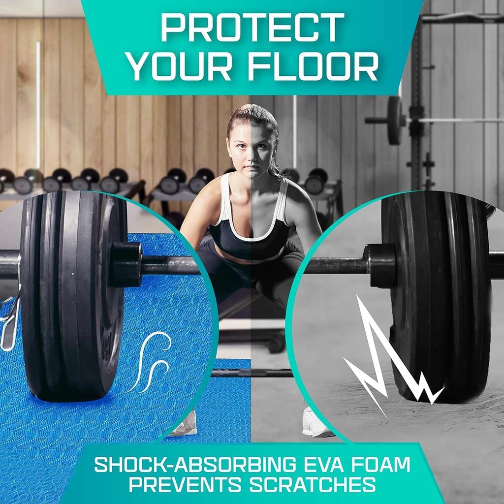 Yes4All Training Exercise Soundproof and for Home 30cm X 30cm X X 12 Pieces with Side Parts Imported from EZR0 Mats, Mats, Shock-Absorbing, Gyms,