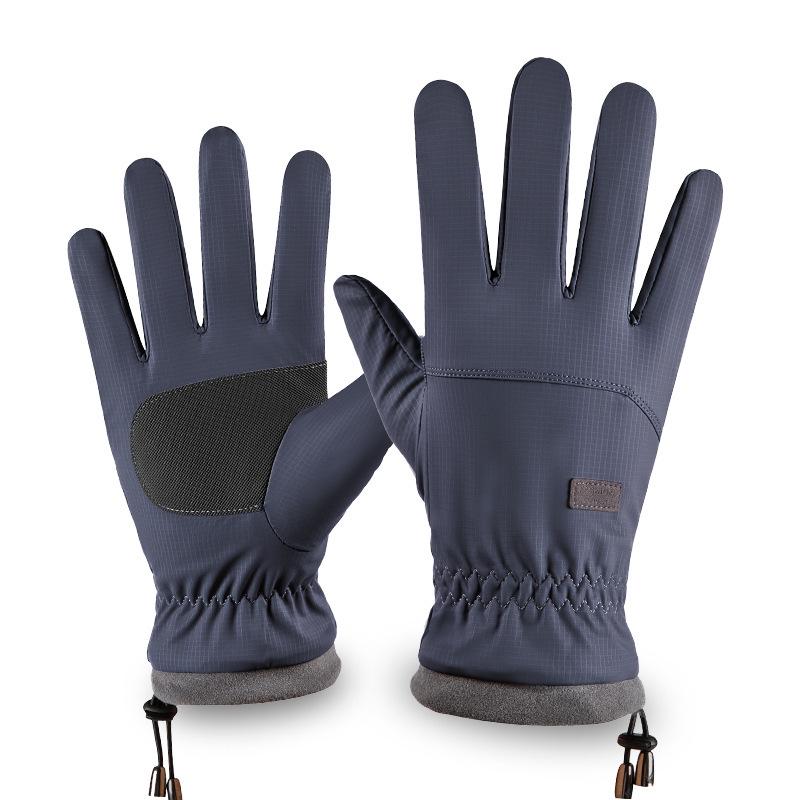Men's Windproof Waterproof Touchscreen Winter Gloves: Thick, Velvet-Lined for Cycling and Skiing