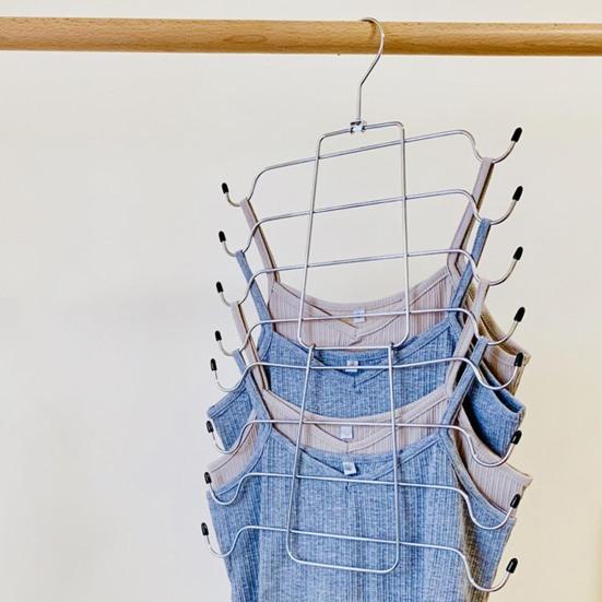 Hombros - Appendini per canottiera, girevoli a 360°, in legno, salvaspazio, per canottiere, reggiseni, sciarpe, cravatte, cinture, confezione da 2