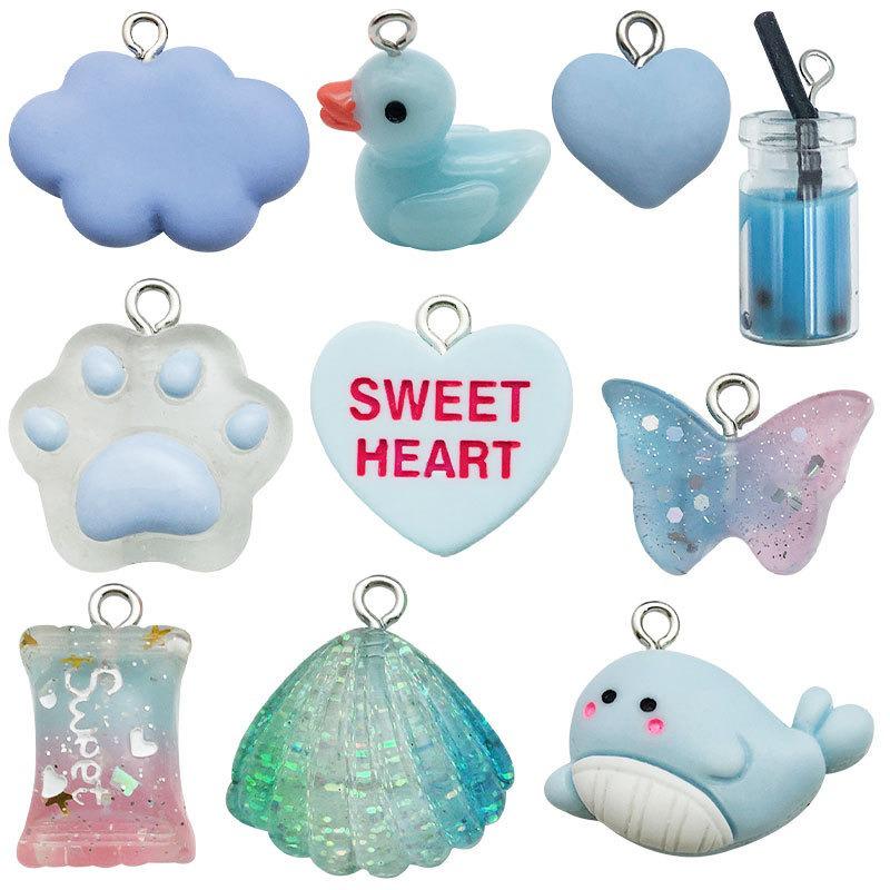 DIY Resin Pink Bear Lollipop Ornaments: Necklace, Earrings, Key Pendant Accessories