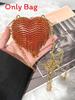 Mini Borsa a Mano a Forma di Cuore d'Amore con Decorazioni di Diamanti Acqua Scintillante per Uso Quotidiano