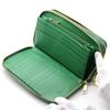 [Revetta] Crocodile Leather Long Wallet, Large Capacity, 40 Card Slots, Men's Wallet, Green, Double Round Zipper, Genuine Leather, Single Piece Leathe
