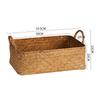 Japanese Woven Grass Snack Storage Basket, Desktop Tidy Organizer Bin, Eco-friendly Natural Handmade Wicker for Home Kitchen
