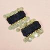 Multi-Color Chiffon Pendant Belly Dance Bracelet Set: Indian Dance Accessories - Hand and Ankle Jewelry