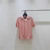 26 new spring and summer solid color pullover knitted short-sleeved t-shirt wool knitted top temperament lapel high-end women's clothing