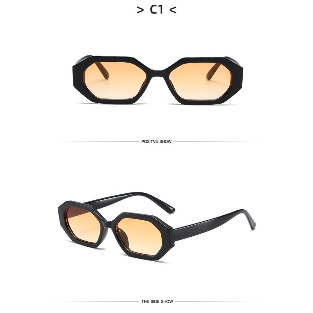 Retro Sunglasses For Women Men Fashion Small Polygonal Sunglasses Trendy Rectangle Sunglasses 90S Vintage Shades