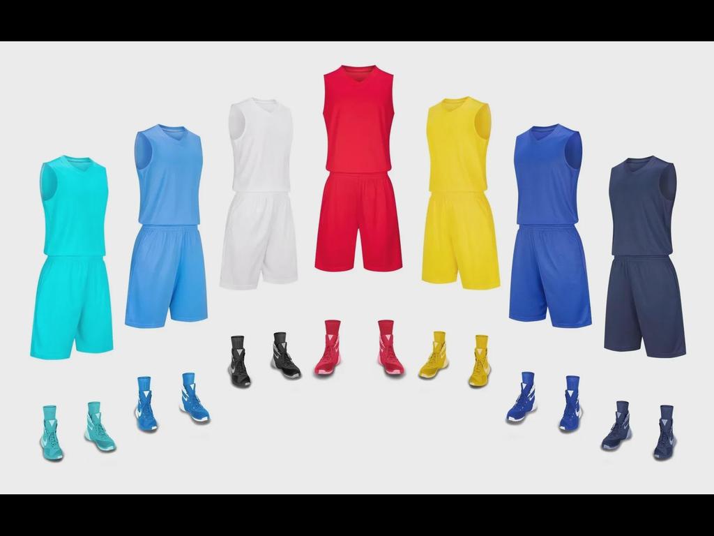 Solid Color Basketball Uniforms for Students: Summer Training and Game Jerseys