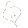 Water Drop Pendant Necklace And Earrings Set With Rhinestones For Elegant Bridal And Formal Wear