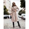 Simple Double-breasted Coat Long-sleeved Lapel Button Woolen Coat Women