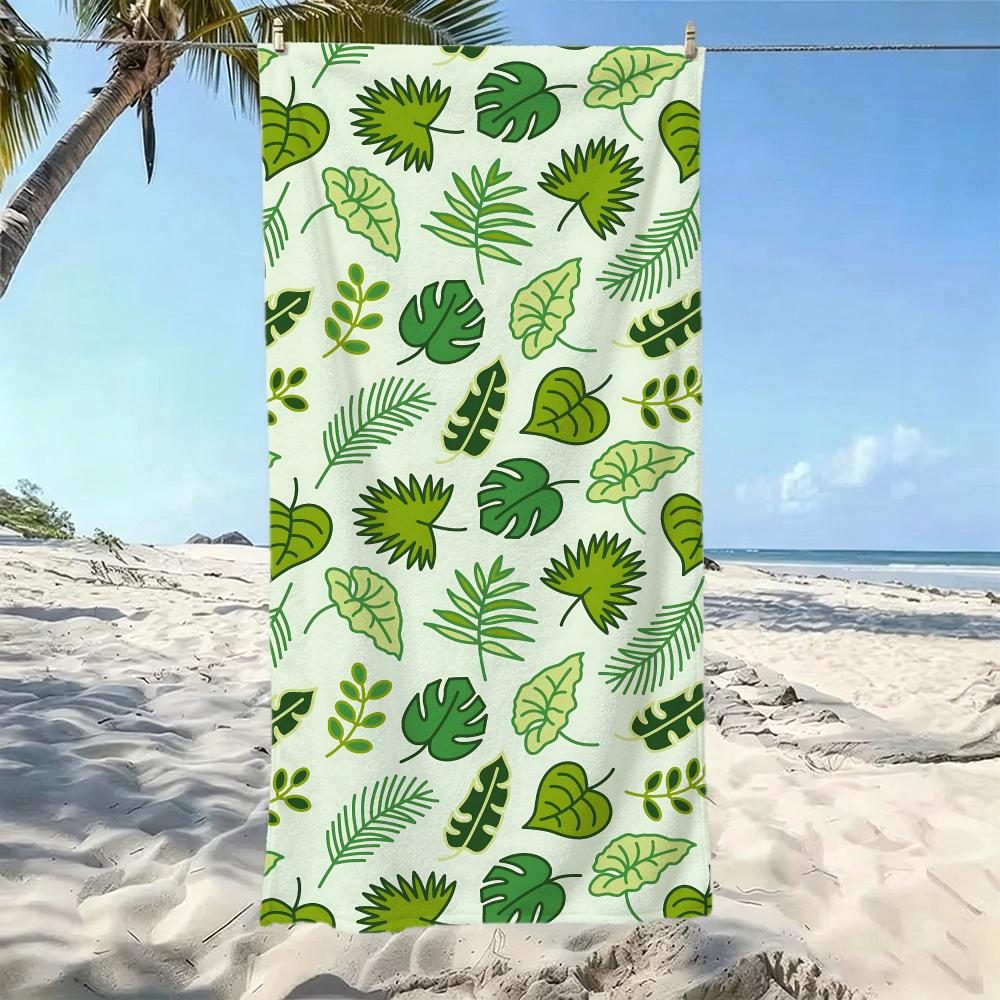 Fresh T-Tropical Monstera LeafS Towel Five-Star Hotel Quality Eco-Friendly Ultra Soft Thick Towels & Beach Towels