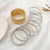 10-teiliges Set Übertriebene Punk-Armreif-Set mit unregelmäßigen breiten Manschetten für Damen Vintage Goldfarbe Metallarmbänder Herren Hand Schmuck
