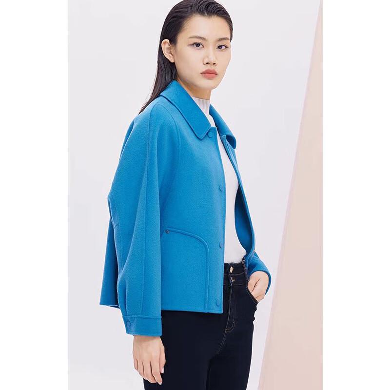 JESSIE Women's Elegant Lapel Short Wool Blend Coat