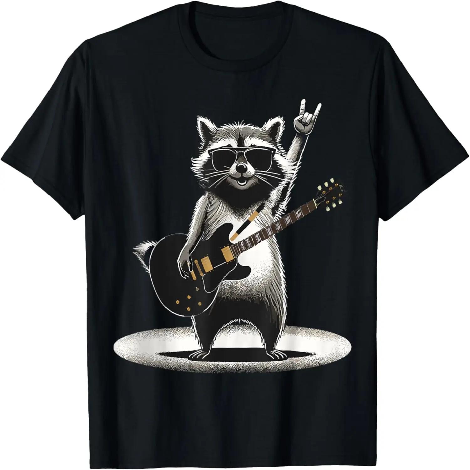 Raccoon Rock Music Guitar Gift Men Kids Women Funny Raccon T-Shirt XXXXXL разноцветный