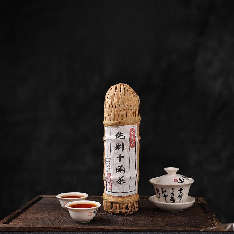 362g Black Tea Tientsin Raw Material Anhua Black Tea Flower Roll Aged Old Tea