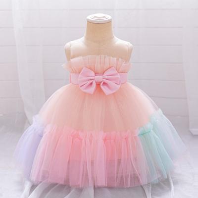 Baby Girls Princess Dress Bowknot Patchwork Tulle Party Gown Toddler Kids