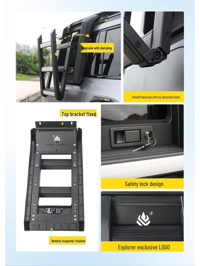 Jetour Traveller Shanhai T2 Off-road Roof Rack with Folding Ladder and Spotlights