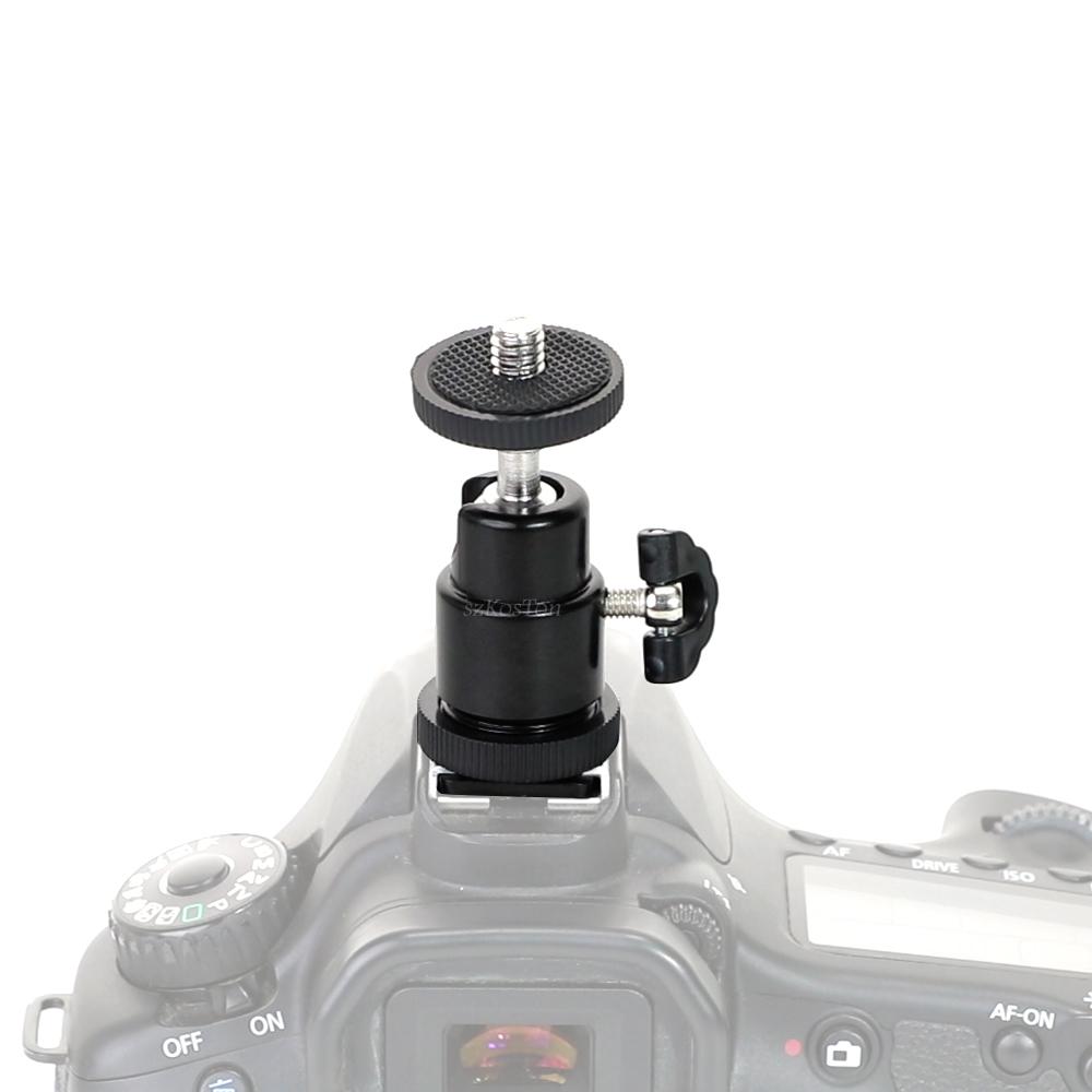 1/2/3/4/5 PCS Ball Head For Camera Tripod LED Light Flash Tripod Bracket Holder Mount 1/4 Hot Shoe Adapter Cradle for Canon Niko