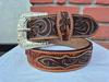 Tooled Western Floral Engraved Leather Belt 100% Genuine Full Grain Cowhide Engraved Personalized Handmade Genuine Leather Cowboy Belt