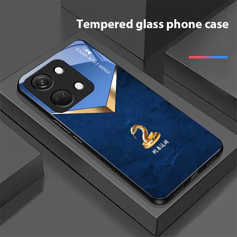 Schlangen Kommen Zu Für OnePlus Nord 3 5 6T 7 Pro 8 12 10T Reno8 Lite 5G 10R Nord N30 Hartschale Gehärtetes Glas Handyhülle Schwarz