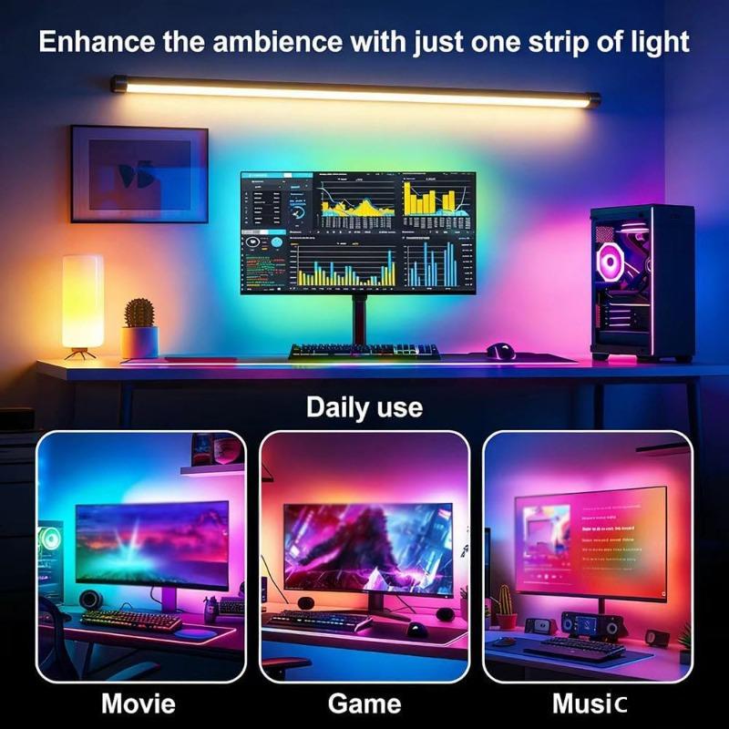 Monitor Led Backlights, RGB Pc Light for Monitor, Smart Led Light Monitor That Sync with Screen Color Or Music, LEDs for Desk Gaming, USB Port, 24in