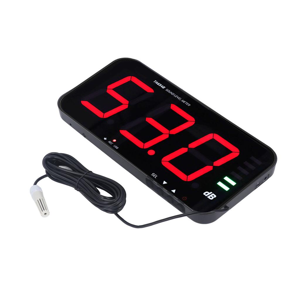 13in Screen Sound Level Meter Wall Hanging Digital Decibel Reader Environmental Noise Alarm TA654B