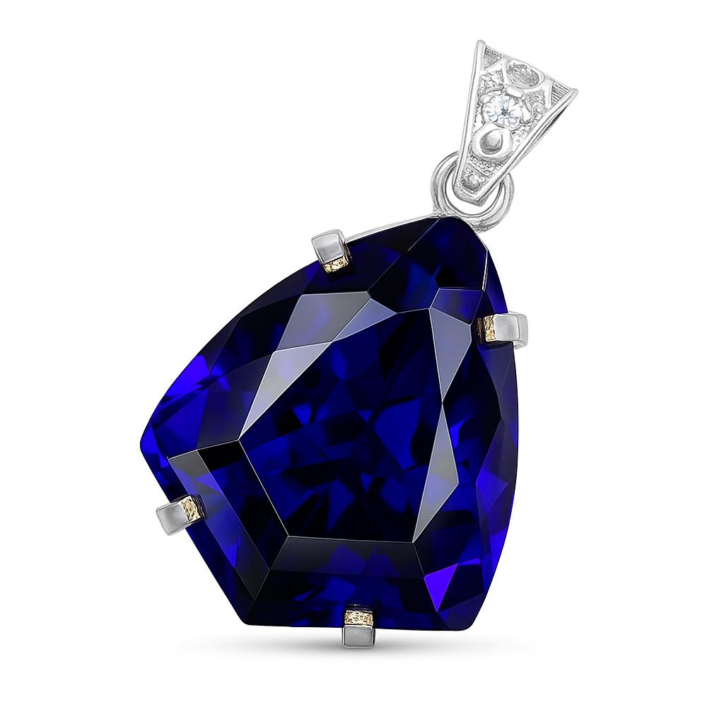 Blue Tanzanite 63 Ct CERTIFIED 925 Sterling Silver Fancy Pendant Jewelry AI-99-NS