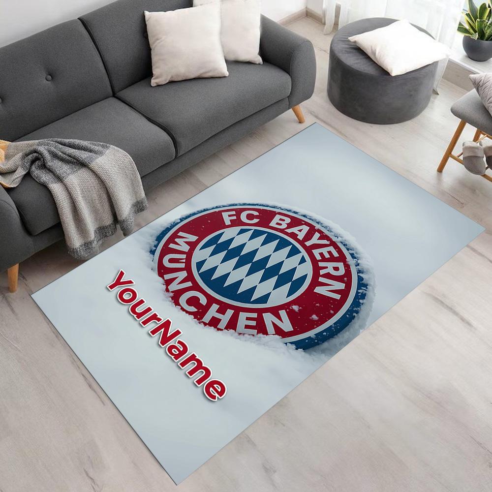 Bayern Munich Customize Text Carpet Design for Playrooms Dining Room Living Rooms Game Room Anti-slip Rug Decorate Offices Best for Christmas