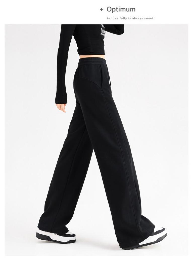 Damen High Waist Weitbein Slim Fit Hose - Petite Größe, Lässige Herbst/Winter Hose