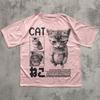 Funny Cat Tshirt Oversized Unisex Streetwear Trendy Cotton Fashion Street Casual Classic Loose Hot Product Soft Comfortable Tee