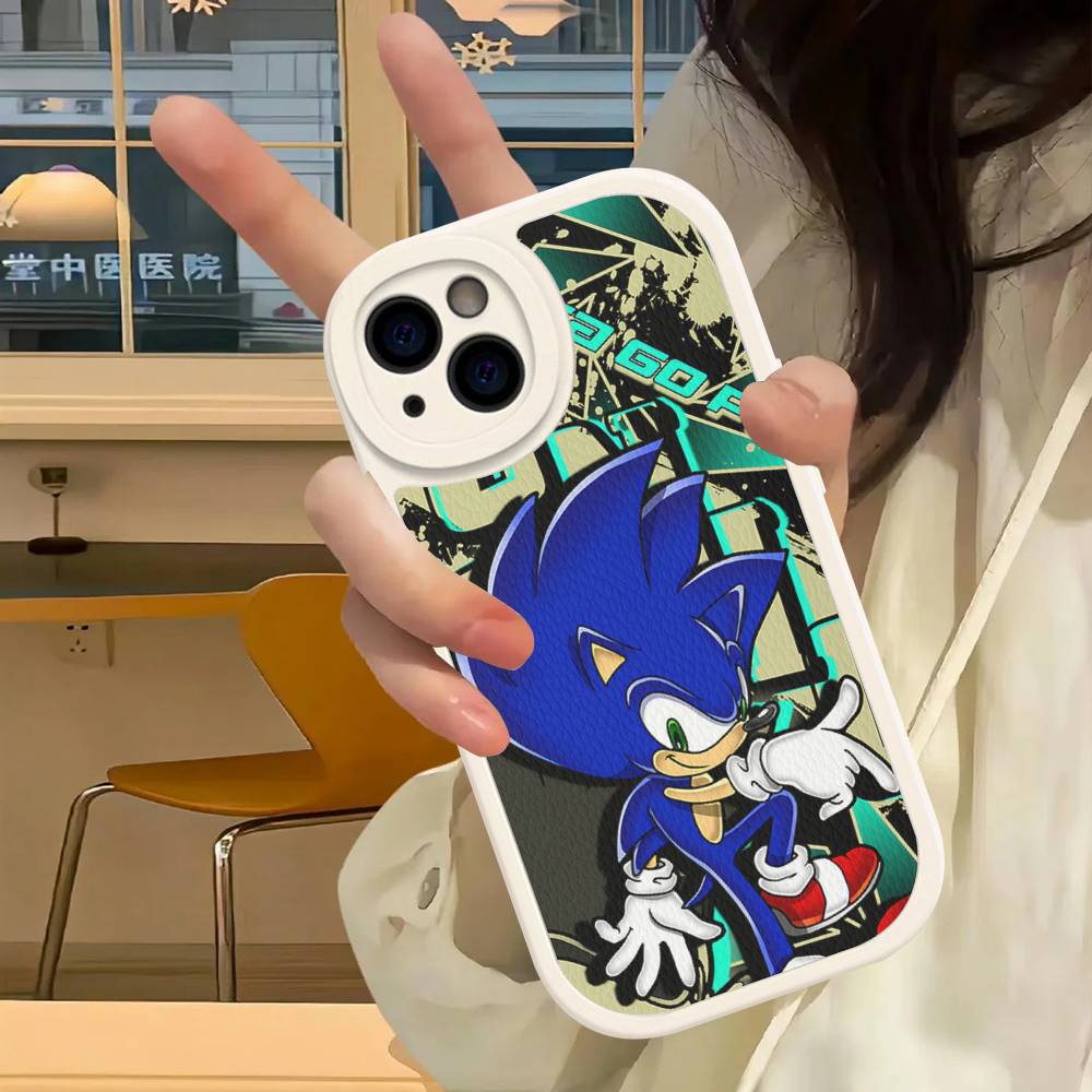 S-SonicS Anime For IPhone 16 15 14 13 12 11 Pro Max Plus Leather Phone Cover
