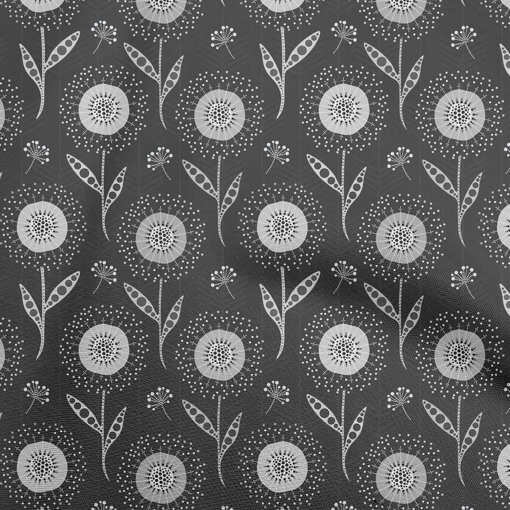 oneOone Cotton Poplin Brown Fabric Dotted Floral Diy Clothing Quilting Fabric Print Fabric By Yard 42 Inch