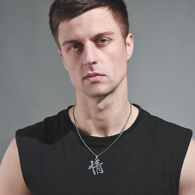 Korean Style Titanium Steel Love Pendant Necklace For Couples Minimalist Jewelry Gift