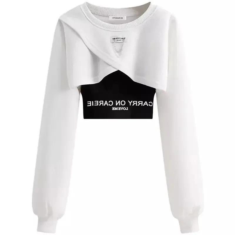 Spring and Autumn Set Women's Korean Loose Fashion Top Casual Pants Three Piece Set