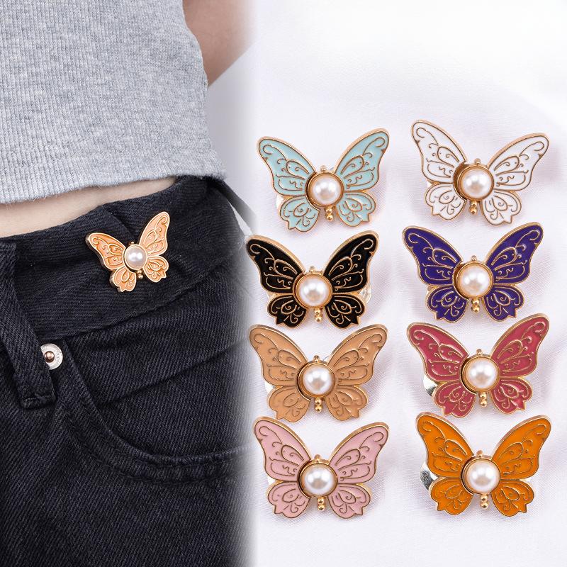 Butterfly Waist-cinching Button, Jeans Pin, Waist Cinching Button, Detachable, No Nails, No Sewing, Waist-cinching