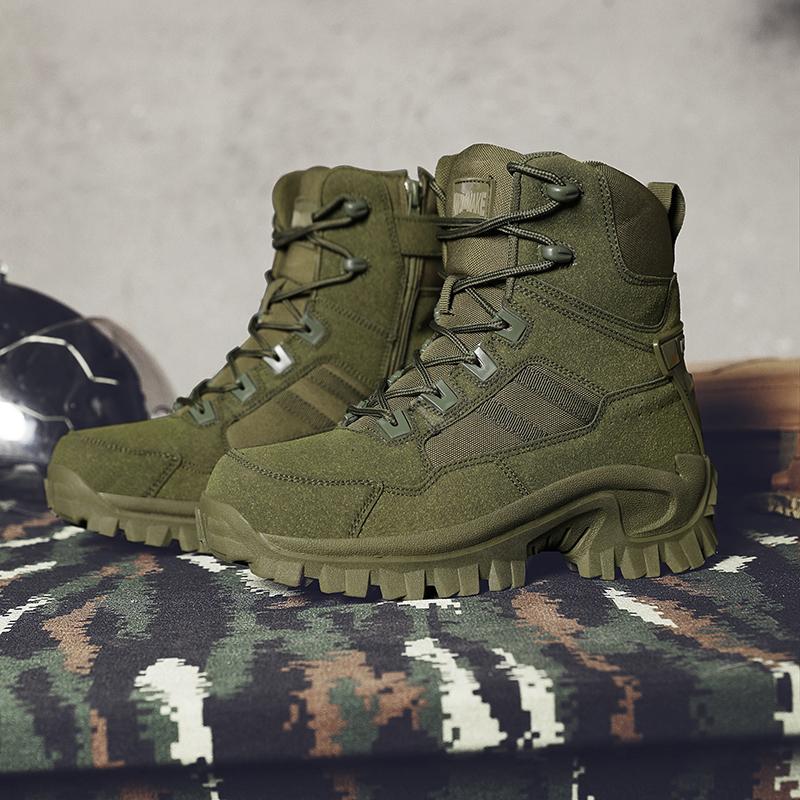 Men's New Big Size High Top Outdoor Style Breathable and Comfortable Anti-slip Shock Absorption Fashion Trend Combat Boots