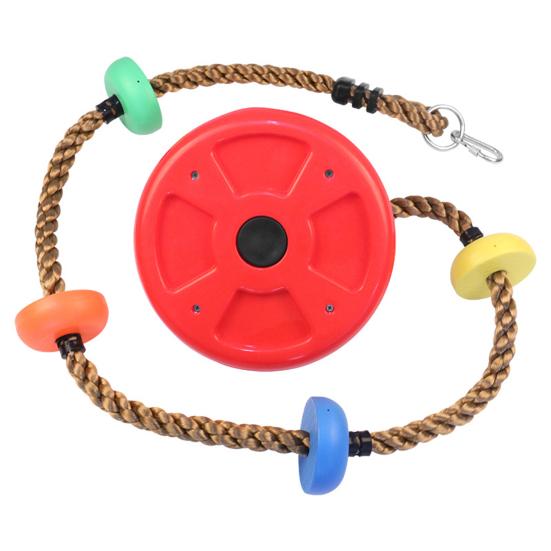 

Детские качели на дереве, однодисковая веревка для скалолазания с платформой, игровая площадка на открытом воздухе, в помещении, красочное сиденье-качалка, игрушка, подарок для мальчиков и девочек красный