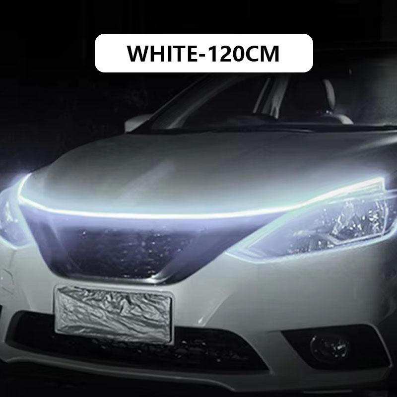 

120CM LED Car Hood Atmosphere Light Strip Daytime Running Lights Decorative Lights Auto Engine Ambient Lamp 12V DRL Universal