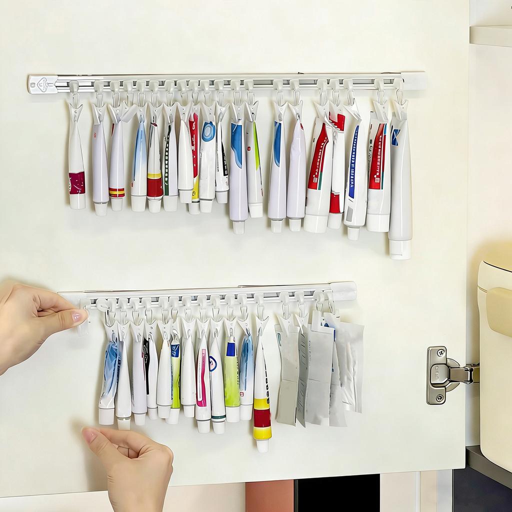 Hanging Ointment Storage Rack Space Saving Hook Slide Rail Storage Clips Bathroom Kitchen Organizing Shelf Holder