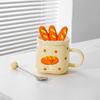 Japanese Creative Ceramic Mug Bread Bag Cup Couple Cup Water Cup with Lid Spoon Coffee Cup Breakfast Milk Cup