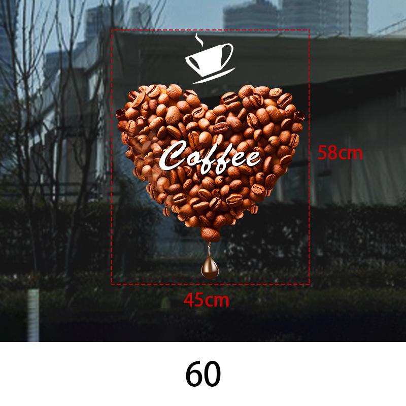 Coffee Shop Wall Sticker Cafes Ice Cream Bread Cake Wall Art Decals DIY Restaurant Milk Tea Shop Decor Sign Window Glass Film