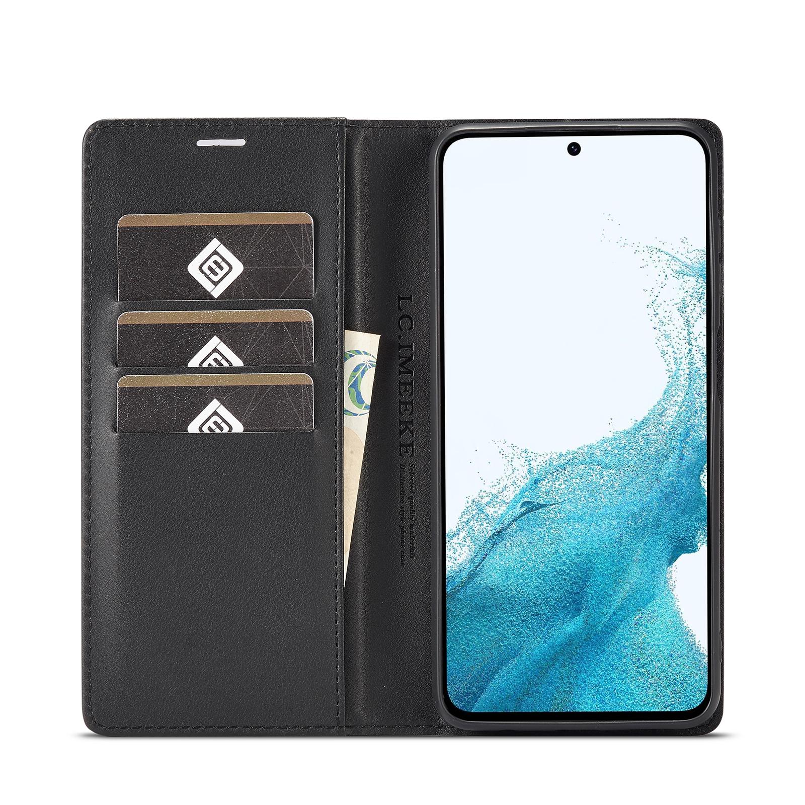

LC.IMEEKE For Samsung Galaxy A55 5G Phone Case Flip Wallet Carbon Fiber Texture Vertical Stripe