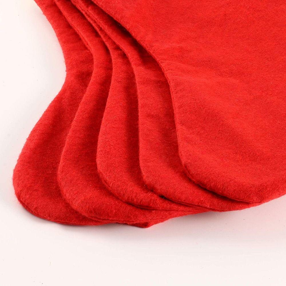 5pcs Cute Christmas Stockings Socks Gold Edge Non-woven Plush Hanging Socks Exquisite Large Capacity Christmas Tree Ornaments