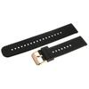 Rubber Watch Strap U27 - Black/Rosegold - 18Mm