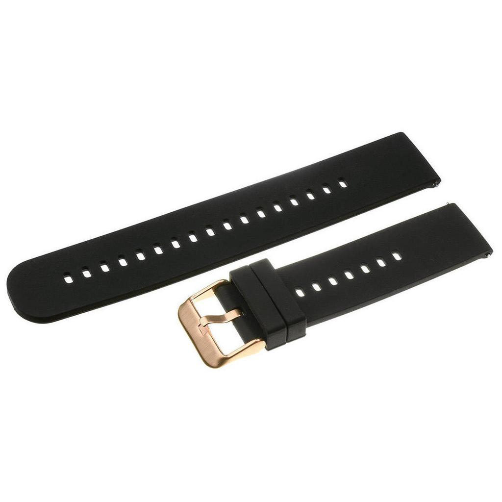 Rubber Watch Strap U27 - Black/Rosegold - 18Mm