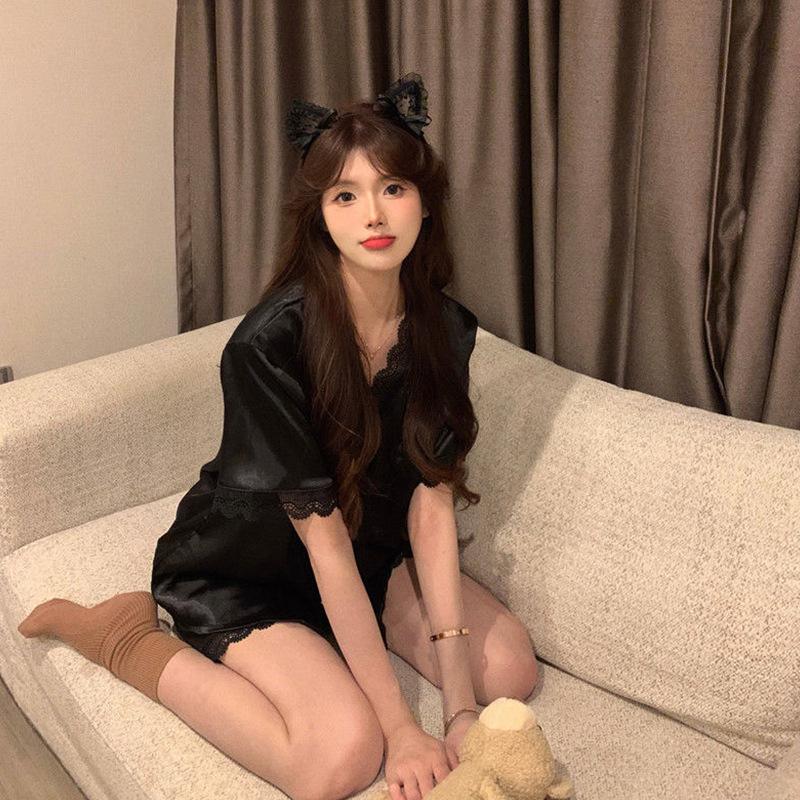 Foreign Style High-Value Style Cute Outside Pajamas Female Princess Style Short-Sleeved Simple Home Suit