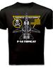 Unisexs F14 Tomcat Fighting 103 Jolly Rogers Squadron Aviation TShirt Oversized Black Tee with Navy Blue Golden Naval Insignia