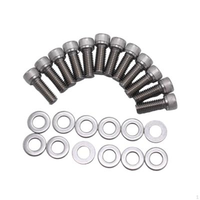12x Exhaust Pipe Studs Nuts Fastener Bolts with Washers Hardened Sturdy 304 Stainless Steel Car