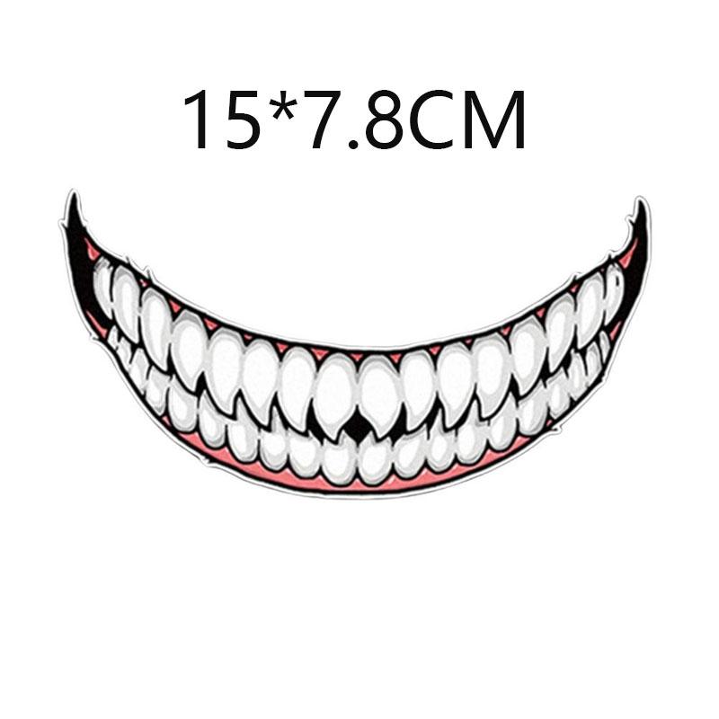 

Motorcycle Helmet Sticker Evil Tooth Decals Decoration Motorcyclist Car Sticker Marks Headlight Decal Universal Waterproof