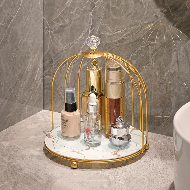 Bird Cage Cosmetic Organizer Lipstick Perfume Storage Skin Care Rack Bathroom Decor Gift Accessory