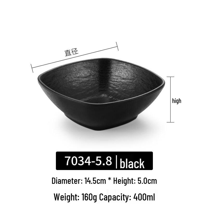 

Black Melamine Bark Texture Dipping Bowl